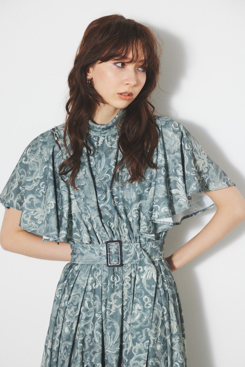 rienda「スリットショルダーフレアSLV OP」|ワンピース|