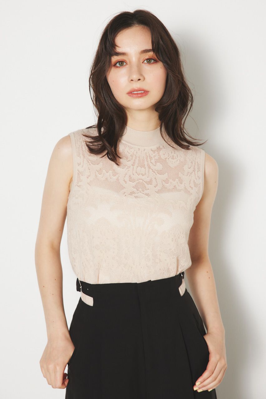 rienda「レースH/N Knit TOP」|ニット・セーター|BEG