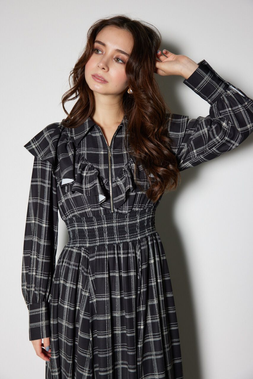 rienda「フロントZIPシャツ ワンピース」|ワンピース|