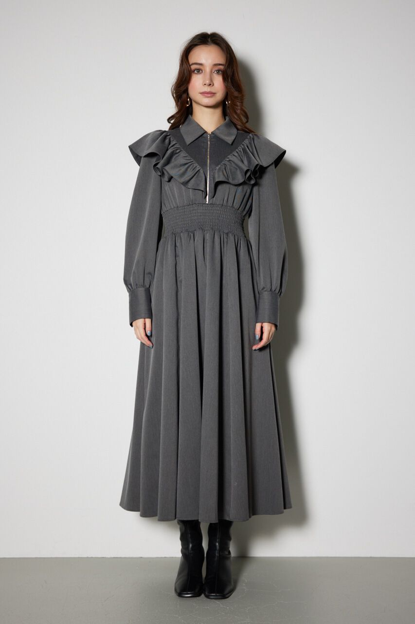 rienda「フロントZIPシャツ ワンピース」|ワンピース|