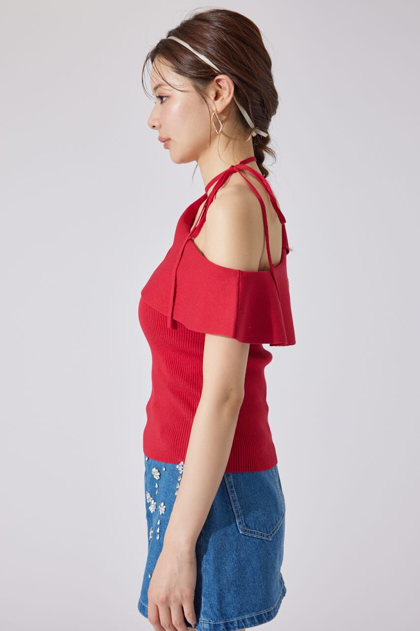 rienda「ワンショルダーニットトップス」|シャツ・ブラウス|