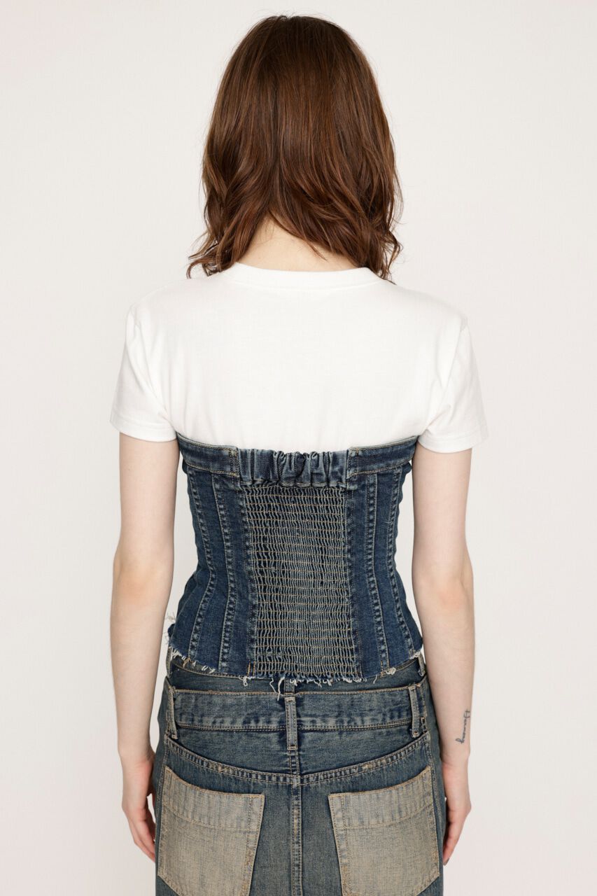 SLY「FRONT ZIP CORSET-E」|チューブトップ|
