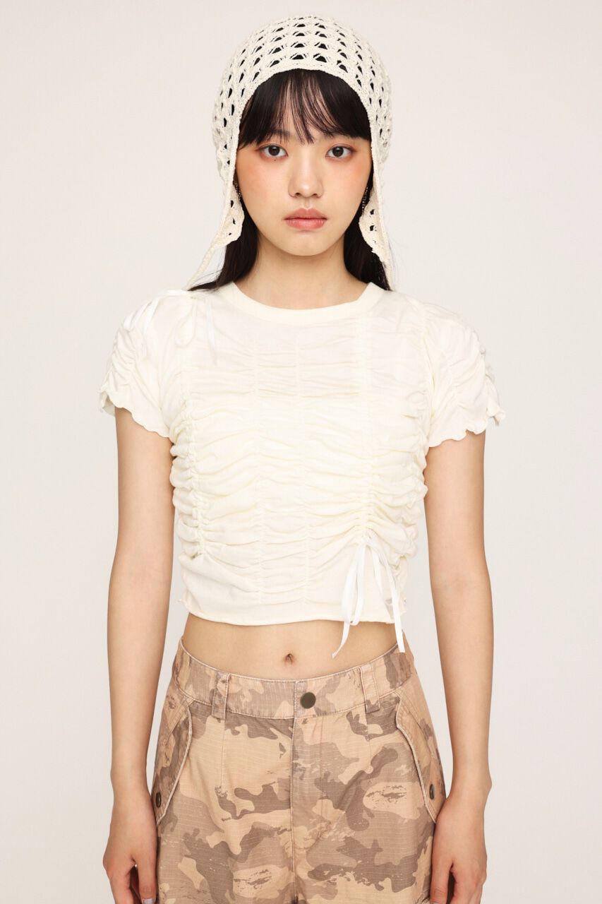 SLY「DRAWSTRING GATHER トップス」|Tシャツ・カットソー|
