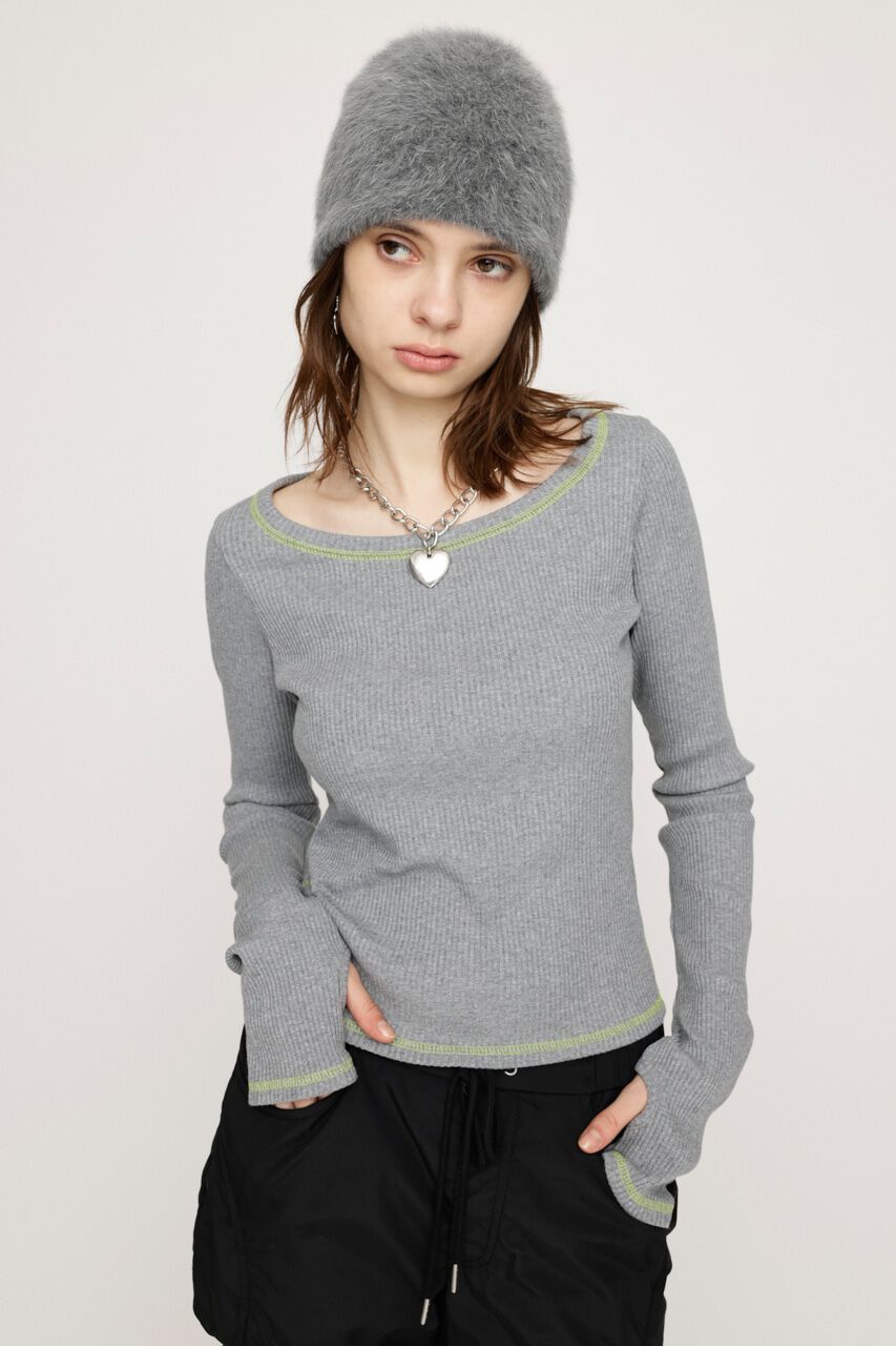 SLY「CUT RIB BASIC トップス」|Tシャツ・カットソー|