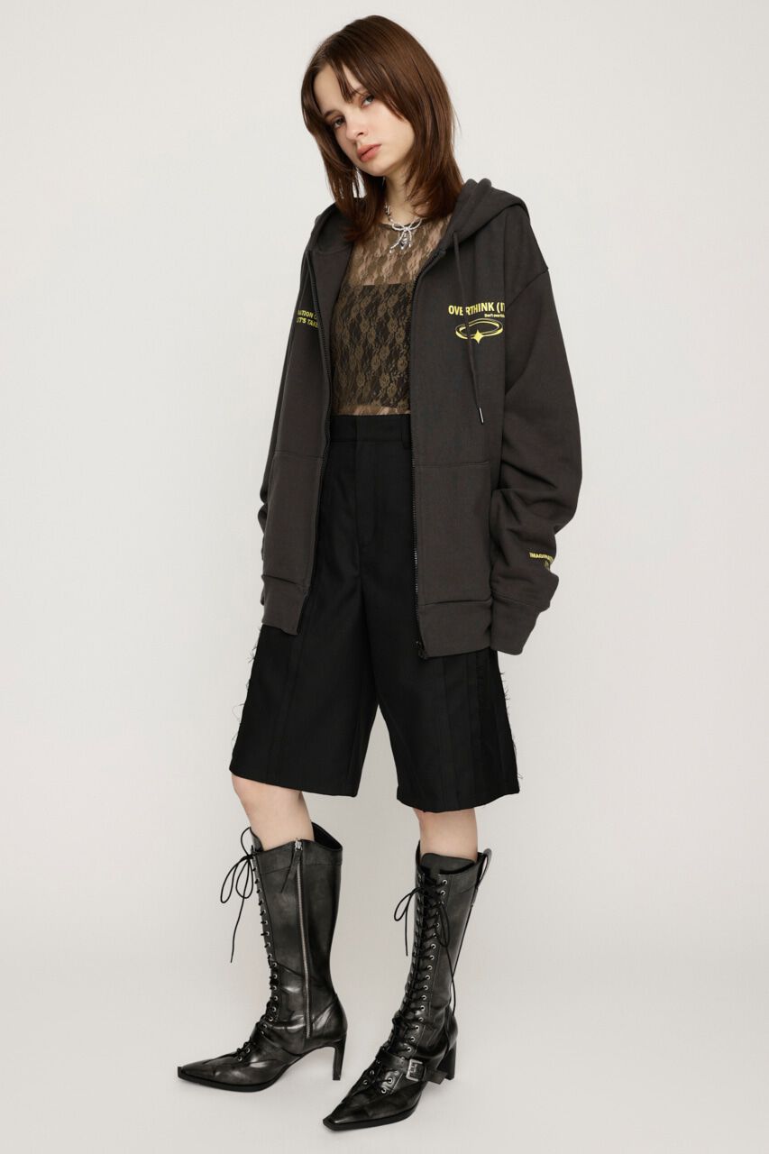 SLY「FRONT ZIP PRINT HOODIE」|パーカー|