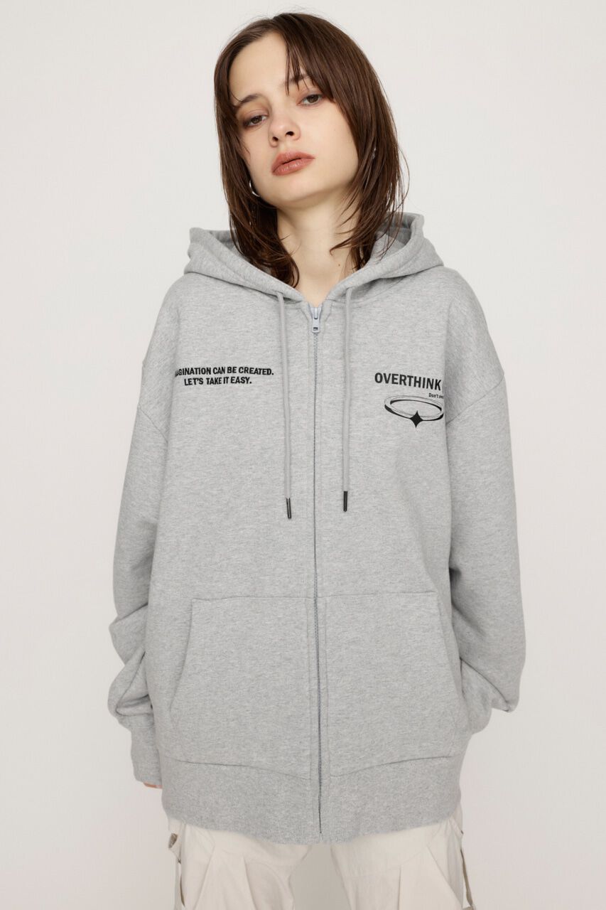 SLY「FRONT ZIP PRINT HOODIE」|パーカー|