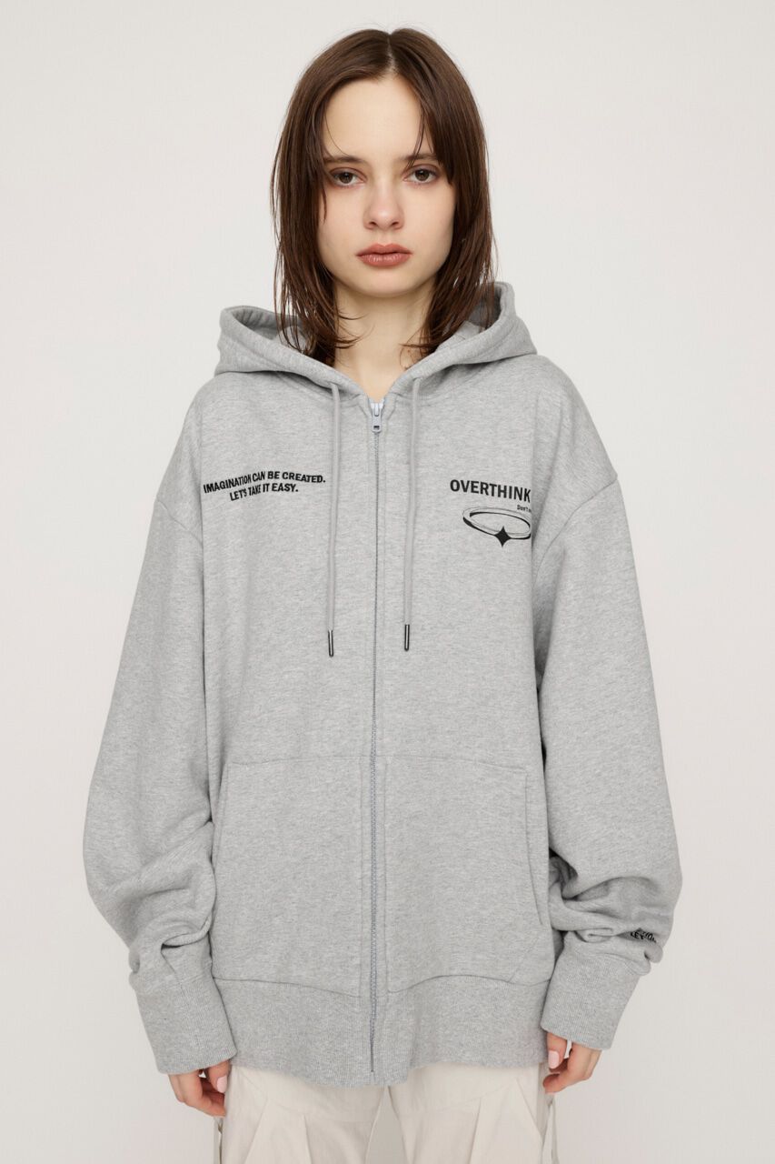 SLY「FRONT ZIP PRINT HOODIE」|パーカー|