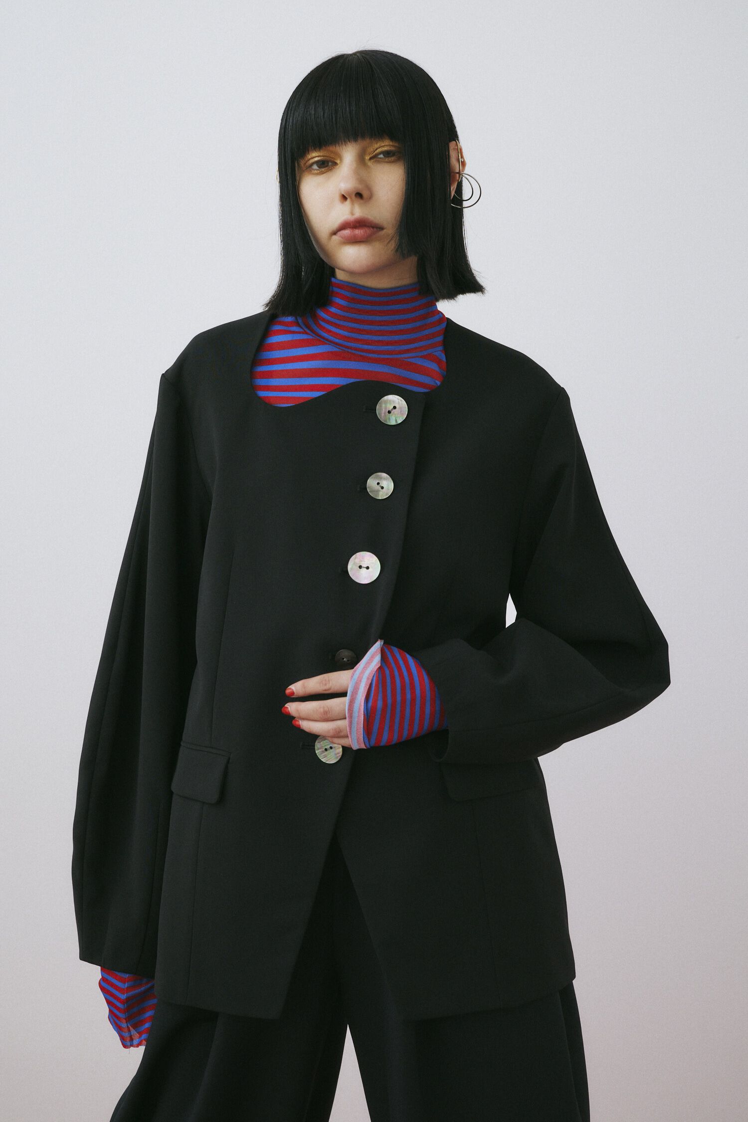 HeRIN.CYE「Wave neck jacket」|その他|BLK