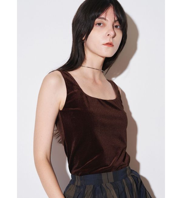 ELENDEEK「VELOUR PAD TANK」|タンクトップ|ブラウン