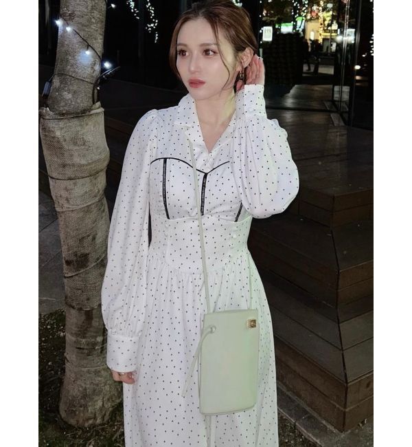 RESEXXY「オープンカラーコルセットシャツワンピース」|ワンピース|