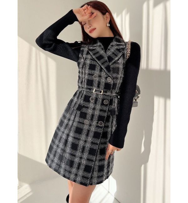 RESEXXY「ツイードノースリミニワンピース」|ワンピース|