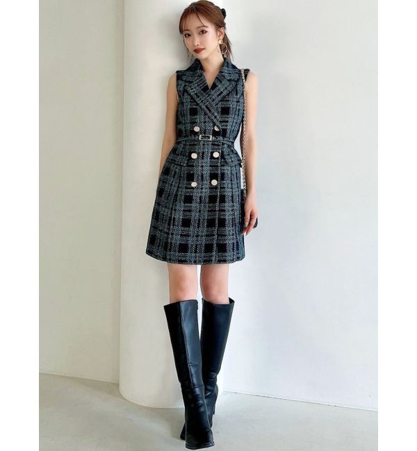 RESEXXY「ツイードノースリミニワンピース」|ワンピース|