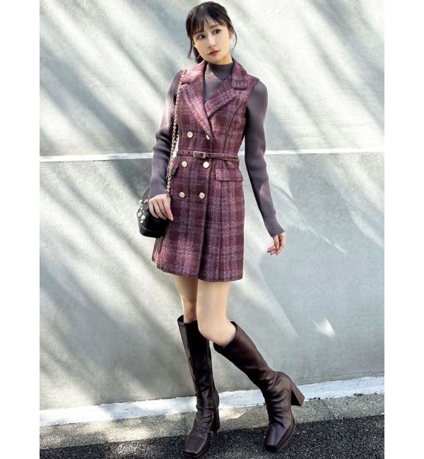 RESEXXY「ツイードノースリミニワンピース」|ワンピース|