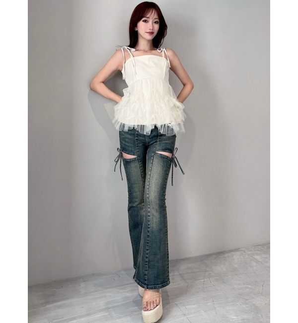 RESEXXY「チュールフリルペプラムキャミトップス」|キャミソール|