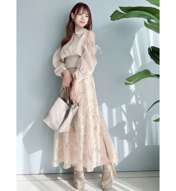 dazzlin「ギャザーパステルリブブラウス」|シャツ・ブラウス|