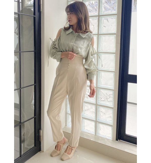 dazzlin「ギャザーパステルリブブラウス」|シャツ・ブラウス|