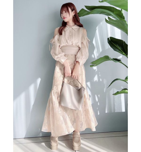 dazzlin「ギャザーパステルリブブラウス」|シャツ・ブラウス|