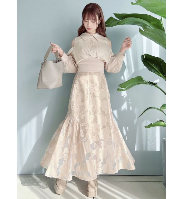 dazzlin「ギャザーパステルリブブラウス」|シャツ・ブラウス|