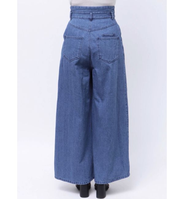 dazzlin「センターパーツホックワイドパンツ」|デニム|