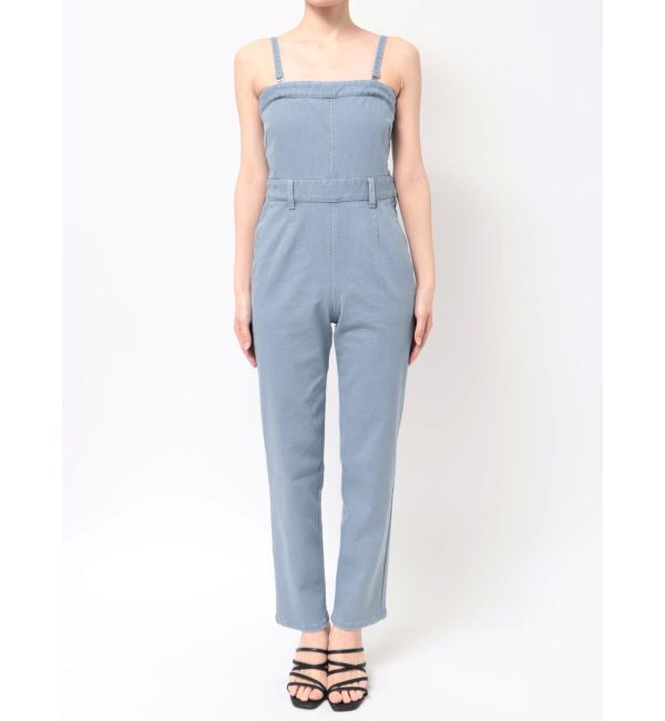 dazzlin「スリムデニムベアロンパース」|ワンピース|