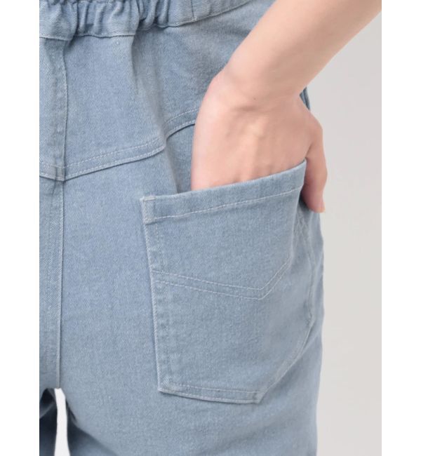 dazzlin「スリムデニムベアロンパース」|ワンピース|