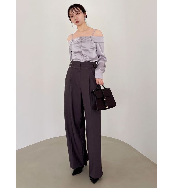 dazzlin「【久間田琳加コラボ】サテンオフショルシャツ」|シャツ・ブラウス|