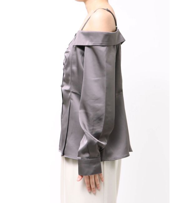 dazzlin「【久間田琳加コラボ】サテンオフショルシャツ」|シャツ・ブラウス|