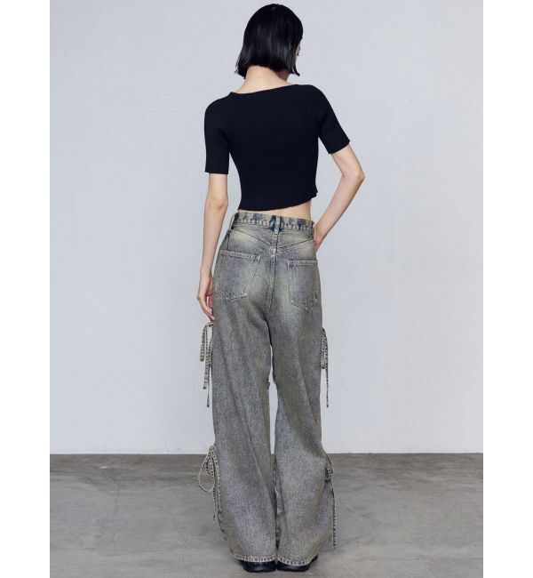 EMODA「カットアウトルーズジーンズ」|デニム|