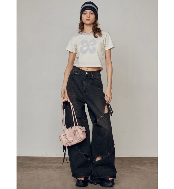 EMODA「カットアウトルーズジーンズ」|デニム|