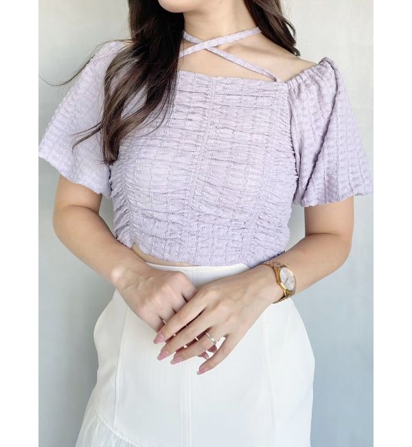 MERCURYDUO「クロップドシャーリングカットソー」|Tシャツ・カットソー|