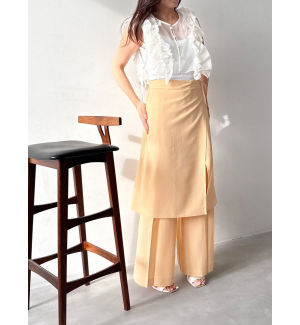 MERCURYDUO「【OUNNOUN】フリルブラウスレイヤードカットソー」|Tシャツ・カットソー|