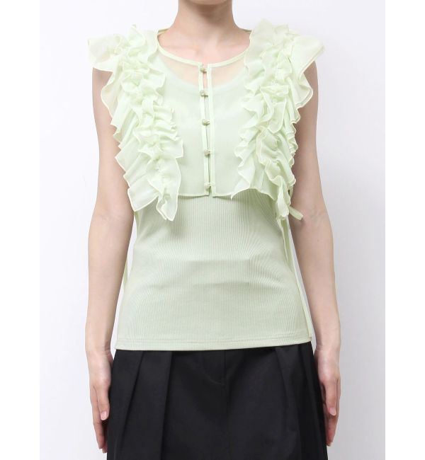 MERCURYDUO「【OUNNOUN】フリルブラウスレイヤードカットソー」|Tシャツ・カットソー|