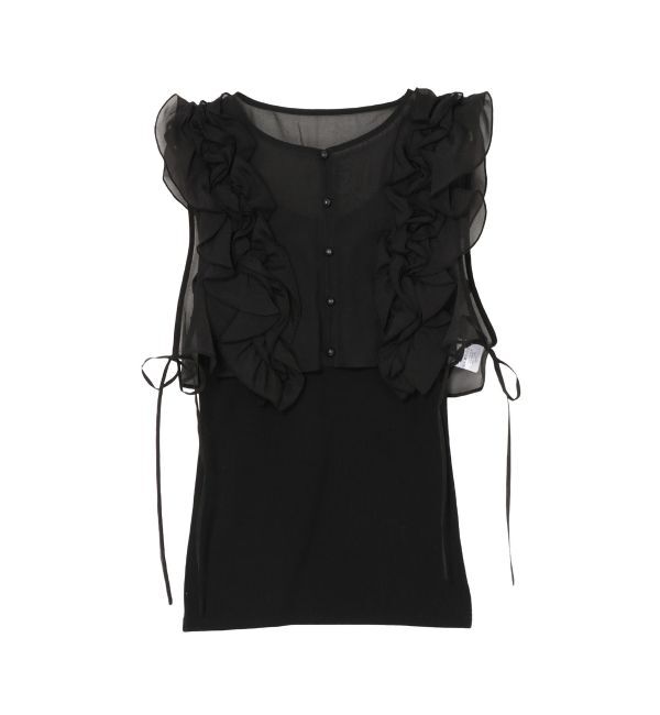 MERCURYDUO「【OUNNOUN】フリルブラウスレイヤードカットソー」|Tシャツ・カットソー|