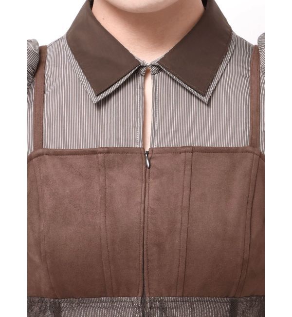 MERCURYDUO「ダブルカラービスチェドッキングパワショルシャツワンピース」|ワンピース|