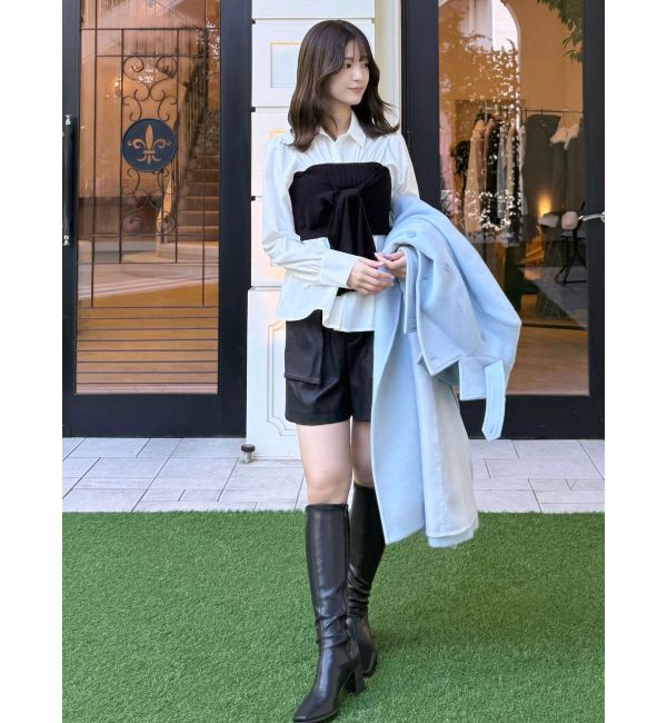 MERCURYDUO「フェイクレザーハイウエストワークショートパンツ」|その他|