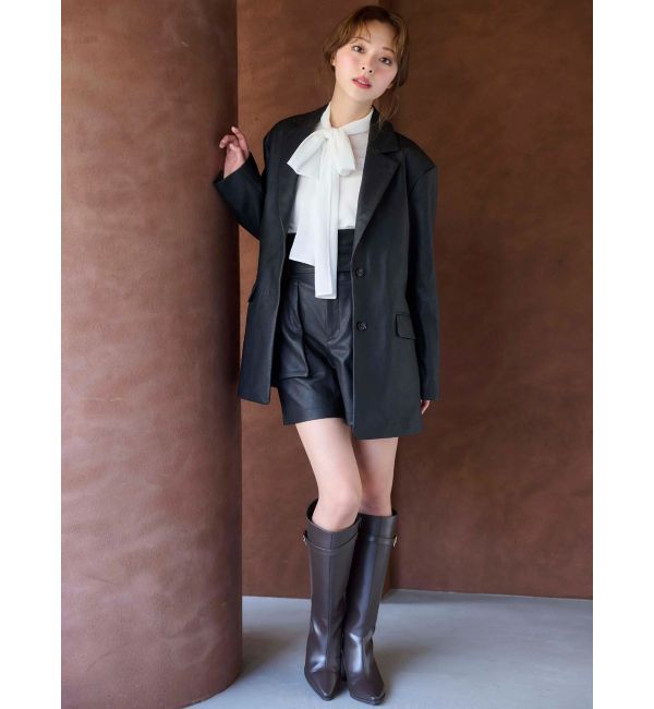 MERCURYDUO「フェイクレザーハイウエストワークショートパンツ」|その他|