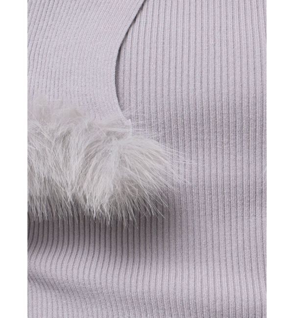 MERCURYDUO「【WEB限定カラーあり】フェイクファートリミングニット」|ニット・セーター|