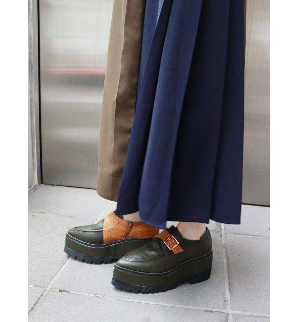 MURUA「ウェッジシューズ」|ローファー|カーキ