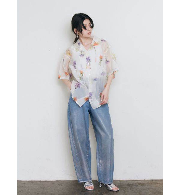 MURUA「フラワーシアーオープンカラーシャツ【WEB限定】」|シャツ・ブラウス|