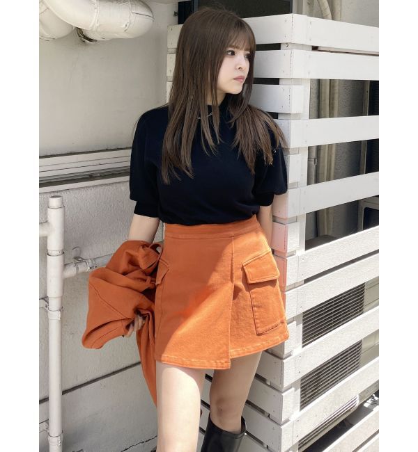 MURUA「ラップ風ミニスカート」|台形|