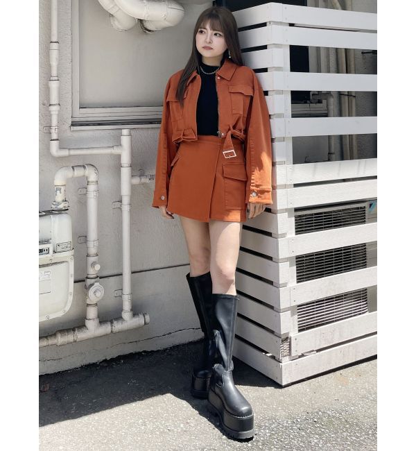 MURUA「ラップ風ミニスカート」|台形|