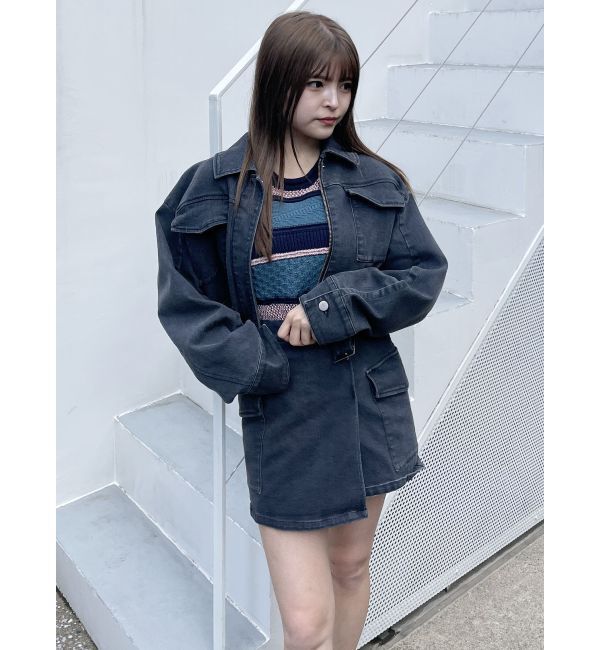 MURUA「ラップ風ミニスカート」|台形|