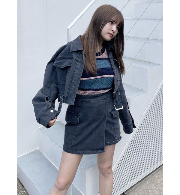 MURUA「ラップ風ミニスカート」|台形|