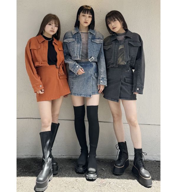 MURUA「ラップ風ミニスカート」|台形|