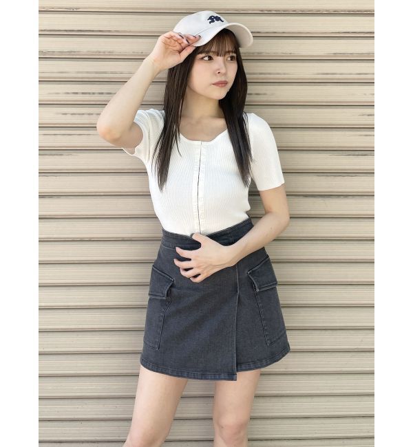 MURUA「ラップ風ミニスカート」|台形|