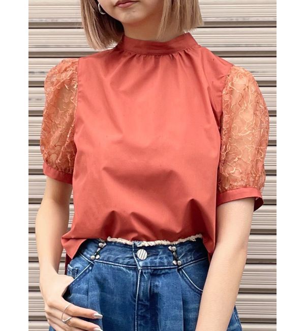 MURUA「レーススリーブブラウス」|シャツ・ブラウス|オレンジ