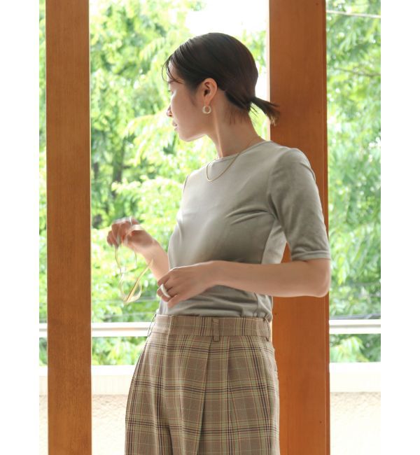 Ungrid「ベロアフィットTee」|Tシャツ・カットソー|ミディアムグレー