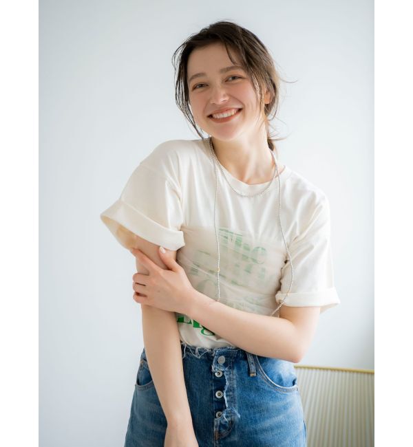 Ungrid「ヴィンテージウォッシュロゴビッグTee」|Tシャツ・カットソー|