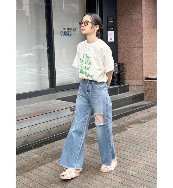 Ungrid「ヴィンテージウォッシュロゴビッグTee」|Tシャツ・カットソー|