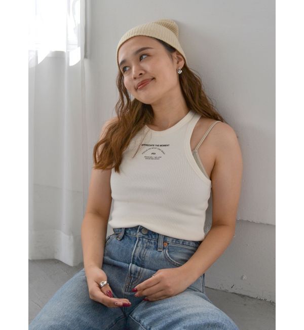 Ungrid「ロゴアメスリショートタンクトップ」|Tシャツ・カットソー|